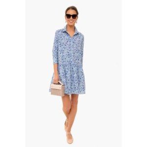 Tuckernuck Women's Blue Hydrangea Hayes Shirt Dress NWT XXXL